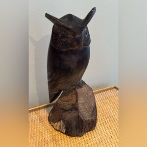 Handcrafted Ironwood Owl Sculpture in good condition!
